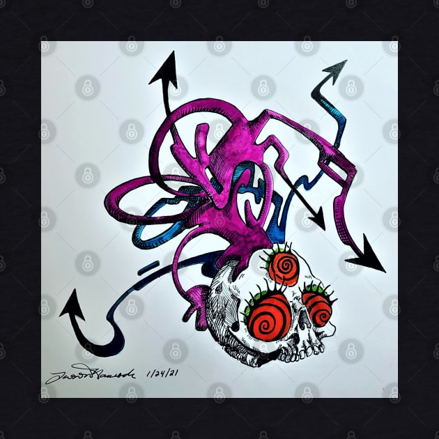 Mesmer-Eyelash 3rd Eye Skull by Octo30